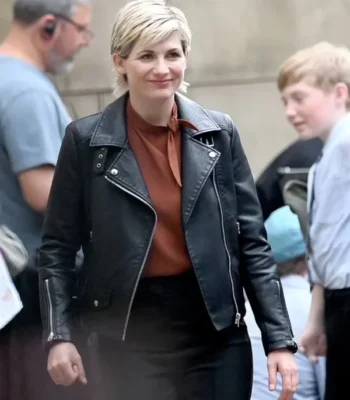 Jodie Whittaker Toxic Town S01 Black Leather Jacket