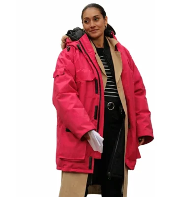 Joséphine Jobert Saint-Pierre Pink Hooded Jacket