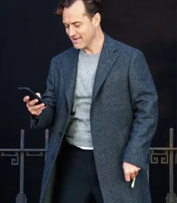 Jude Law Black Rabbit Grey Wool Coat