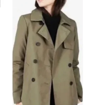 Judy Greer Stick S01 Olive Green Coat