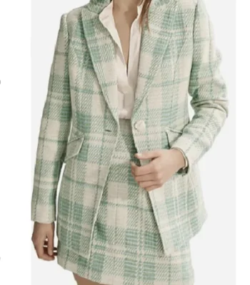 Julia Zemiro Fisk S03 White Plaid Blazer