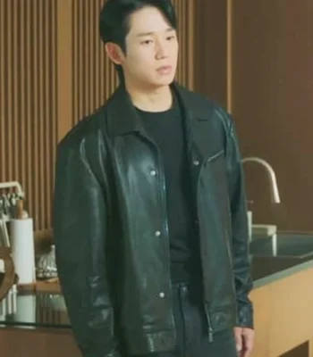 Jung Hae-in Love Next Door Black Leather Jacket