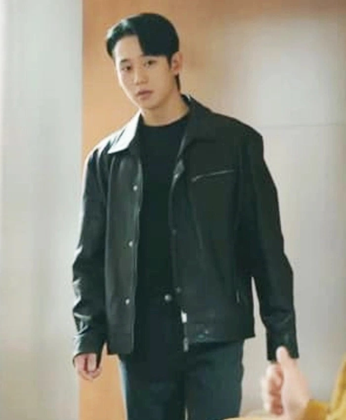 Jung Hae-in Love Next Door Black Leather Jacket Jung Hae-in Love Next Door Black Leather Jacket