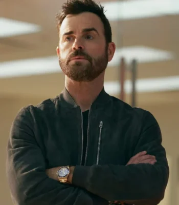 Justin Theroux Running Point S01 Suede Bomber Jacket