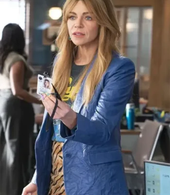 Kaitlin Olson High Potential S02 Blue Leather Blazer