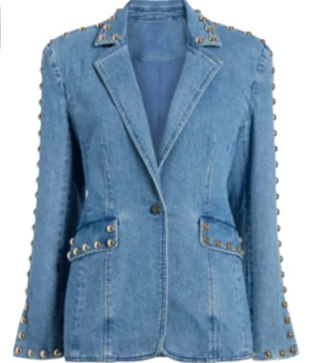 Kaitlin Olson High Potential S02 Denim Studded Blazer