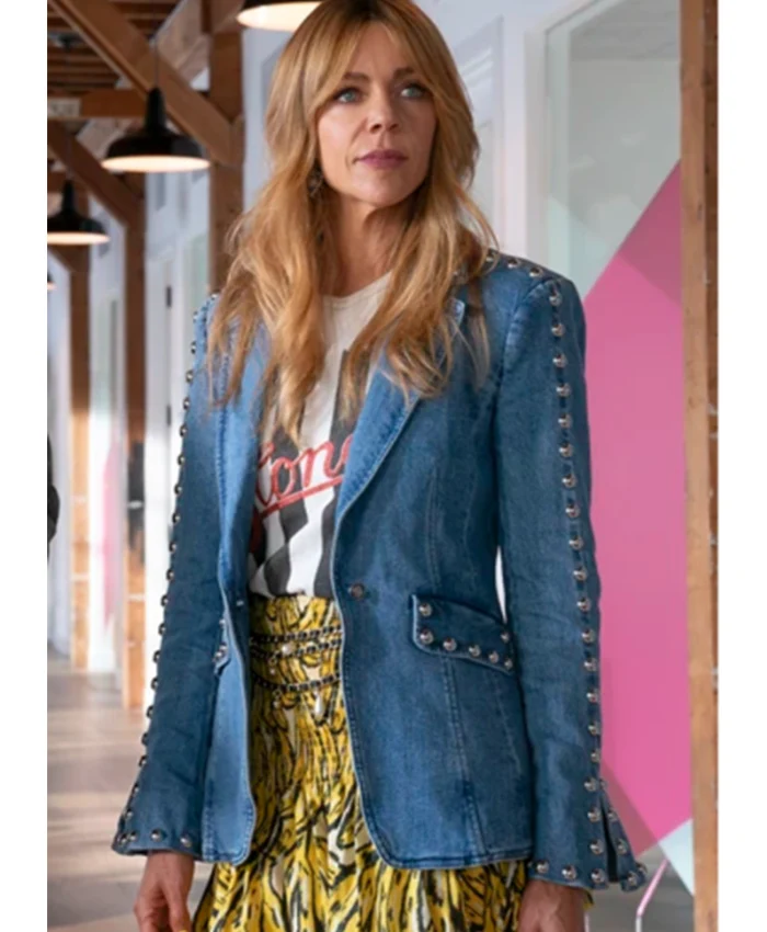 Kaitlin Olson High Potential S02 Denim Studded Blazer Kaitlin Olson High Potential S02 Denim Studded Blazer