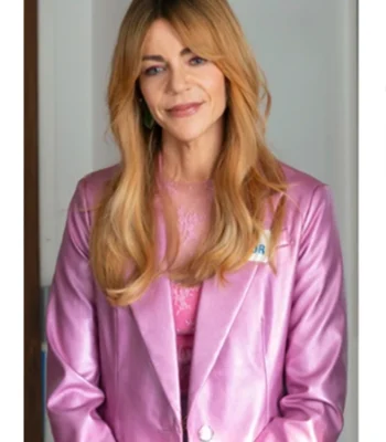 Kaitlin Olson High Potential S02 Pink Leather Blazer