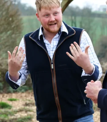 Kaleb Cooper Clarkson’s Farm S04 Velvet vest