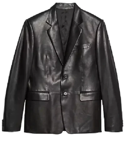 Kate Hudson Running Point S01 Black Leather Blazer