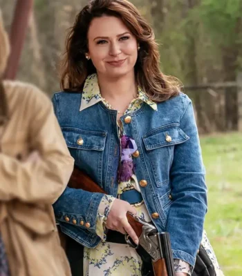 Katie Lowes The Hunting Wives S01 Blue Denim Jacket
