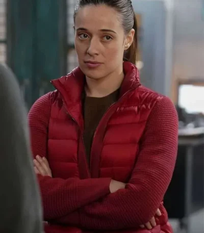 Kim Burgess Chicago PD S12 Red Puffer Jacket