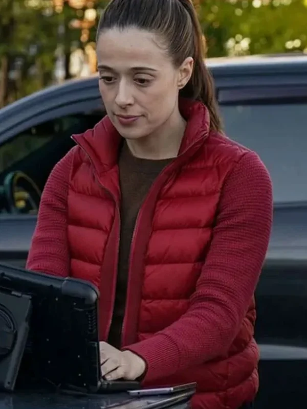 Kim Burgess Chicago PD S12 Red Puffer Jacket