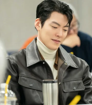 Kim Woo-bin Genie, Make a Wish S01 Black Leather Jacket