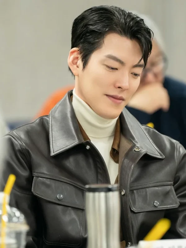 Kim Woo-bin Genie, Make a Wish S01 Black Leather Jacket