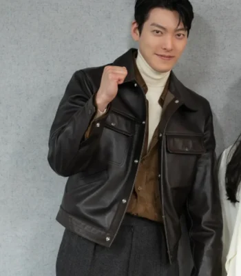 Kim Woo-bin Genie, Make a Wish S01 Black Leather Jacket