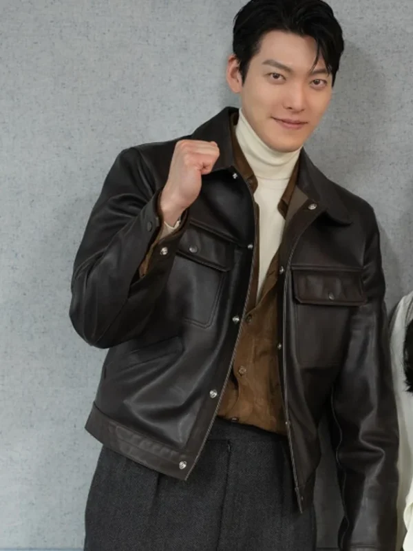 Kim Woo-bin Genie, Make a Wish S01 Black Leather Jacket