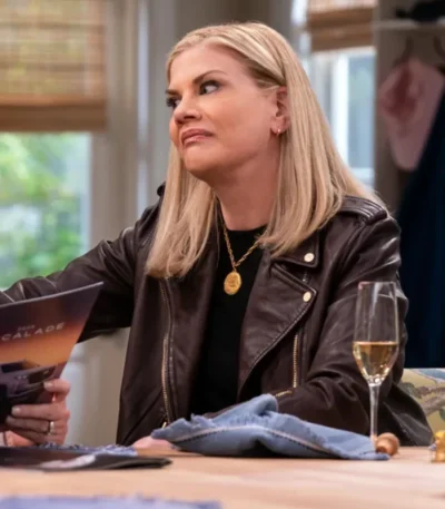 Kristen Johnston Leanne S01 Black Leather Jacket