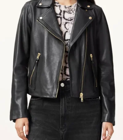 Kristen Johnston Leanne S01 Black Leather Jacket