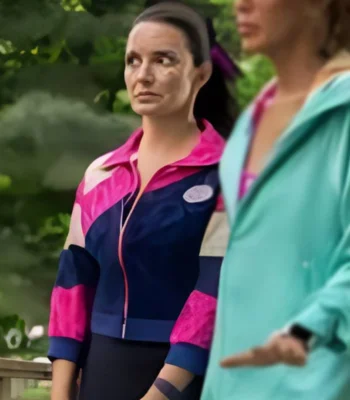 Kristin Davis And Just Like That S03 Lace Printed Bomber Jacket