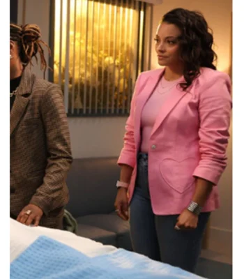 Lacey Quinn Found S02 Pink Heart Embroidered Blazer
