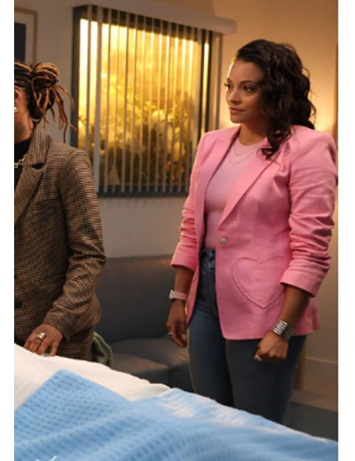 Lacey Quinn Found S02 Pink Heart Embroidered Blazer Lacey Quinn Found S02 Pink Heart Embroidered Blazer