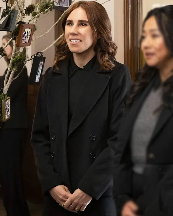 Laid S01 Zosia Mamet Black Wool Peacoat Laid S01 Zosia Mamet Black Wool Peacoat