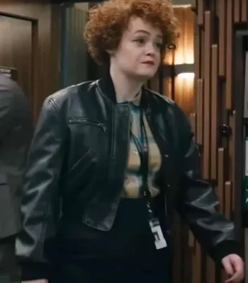 Leah Byrne Dept Q S01 Bomber Leather Jacket