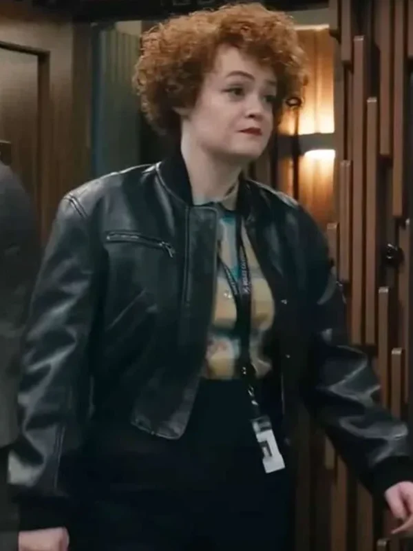 Leah Byrne Dept Q S01 Bomber Leather Jacket
