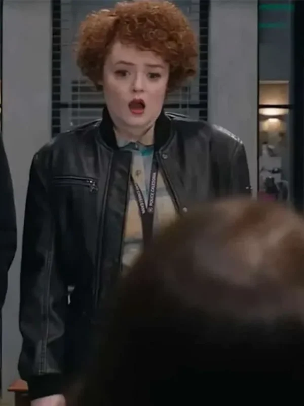 Leah Byrne Dept Q S01 Bomber Leather Jacket