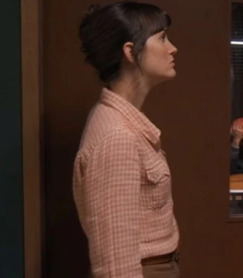 Leighton Meester Good Cop Bad Cop Pink Check Shirt
