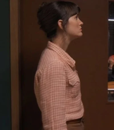 Leighton Meester Good Cop Bad Cop Pink Check Shirt