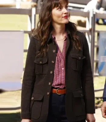 Leighton Meester Good Cop/Bad Cop S01 Dark Brown Wool Jacket