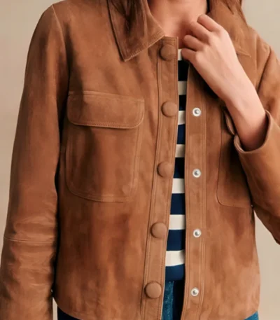 Leighton Meester Good Cop/Bad Cop Brown Suede Jacket