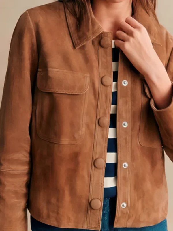 Leighton Meester Good Cop/Bad Cop Brown Suede Jacket