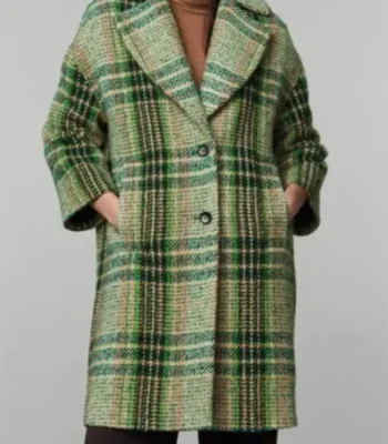 Lucy Lambert Playing Nice Green Plaid Coat