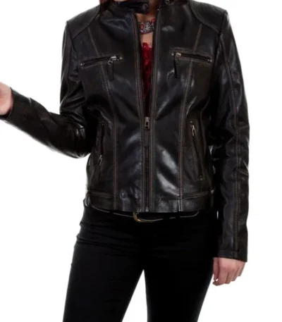 Lydia Plath Welcome to Plathville S07 Black Leather Jacket