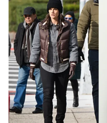 Maggie Bell FBI S07 Brown and Grey Puffer Jacket