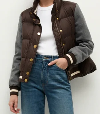 Maggie Bell FBI S07 Brown and Grey Puffer Jacket