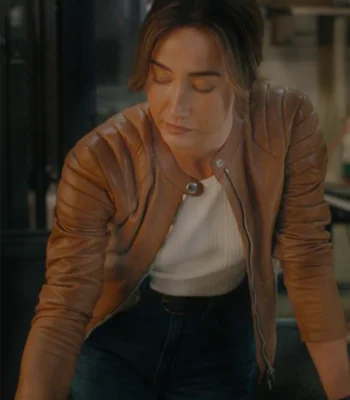 Maggie Q Ballard S01 Brown Leather Jacket