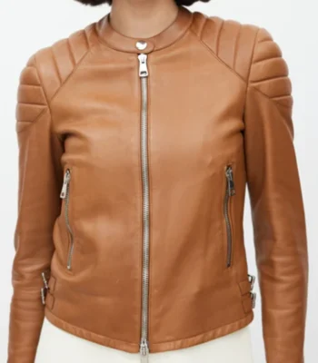Maggie Q Ballard S01 Brown Leather Jacket