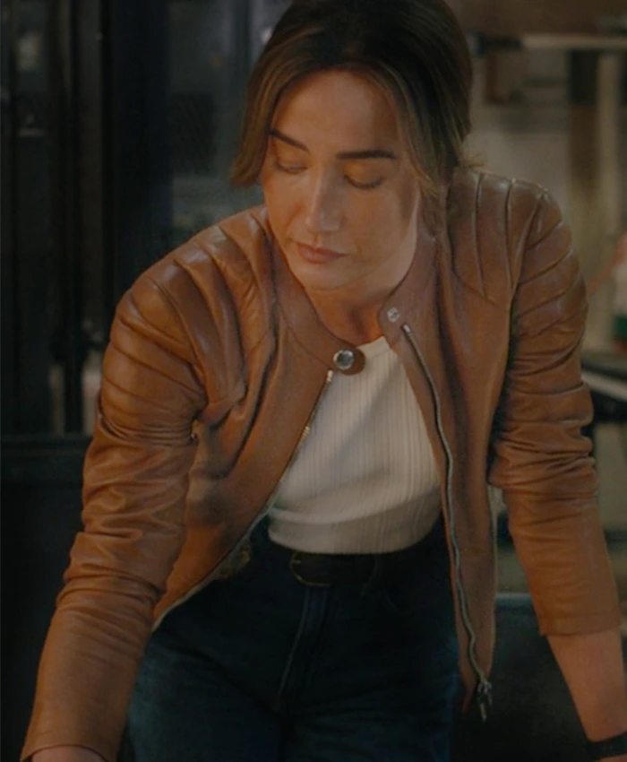 Maggie Q Ballard S01 Brown Leather Jacket Maggie Q Ballard S01 Brown Leather Jacket