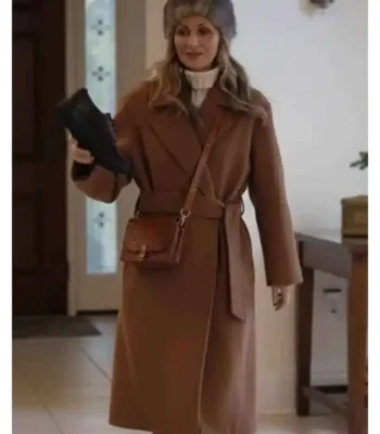Man vs Baby Kelly Hampson Brown Coat