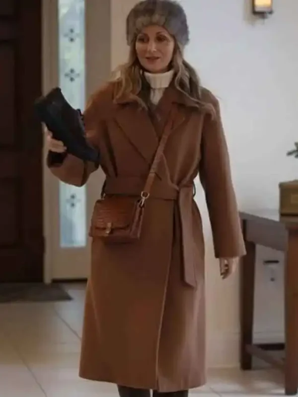 Man vs Baby Kelly Hampson Brown Coat