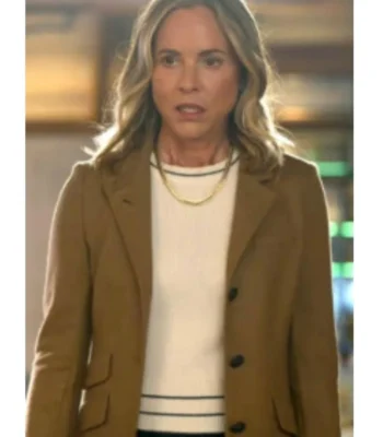 Maria Bello The Waterfront Brown Blazer