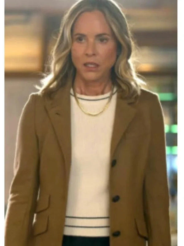 Maria Bello The Waterfront Brown Blazer
