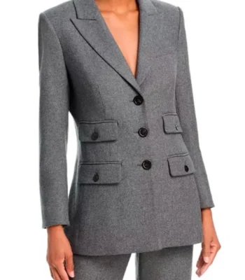 Maria Bello The Waterfront Grey Blazer