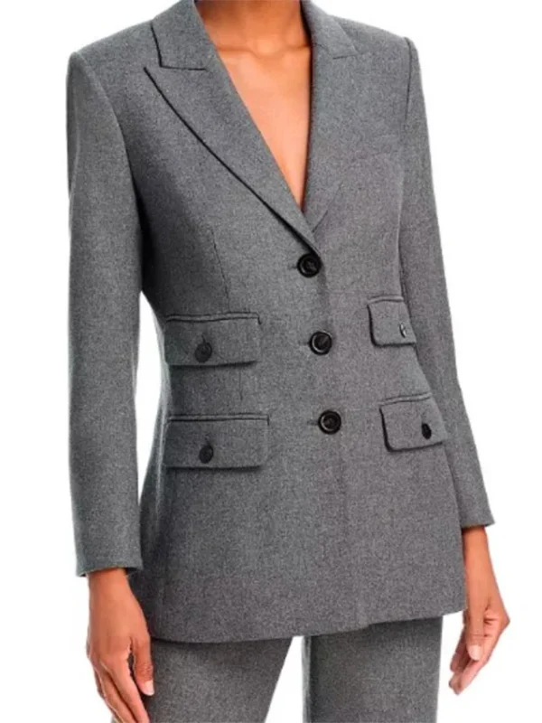 Maria Bello The Waterfront Grey Blazer