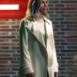 Maria Bello The Waterfront S01 White Trench Coat