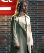Maria Bello The Waterfront S01 White Trench Coat
